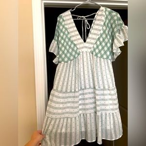White & Green dress